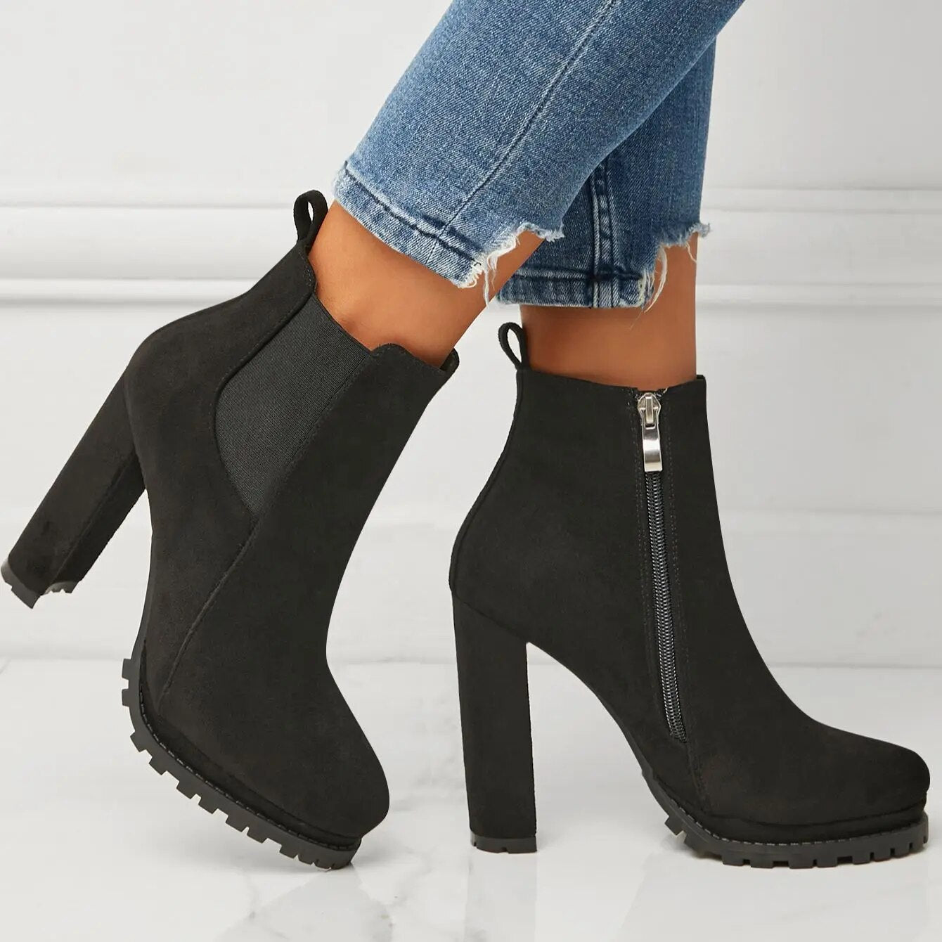 Botte CHELSEA à talon plate-forme chic