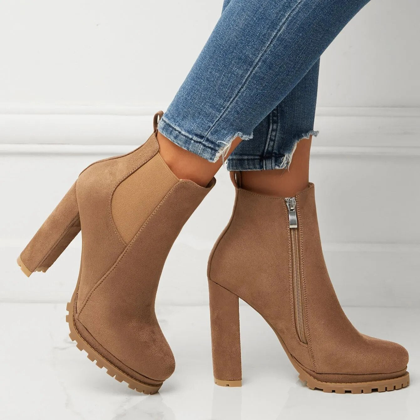 Botte CHELSEA à talon plate-forme chic