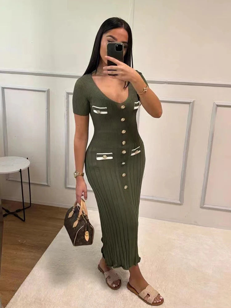 Robe élégante à manches courtes