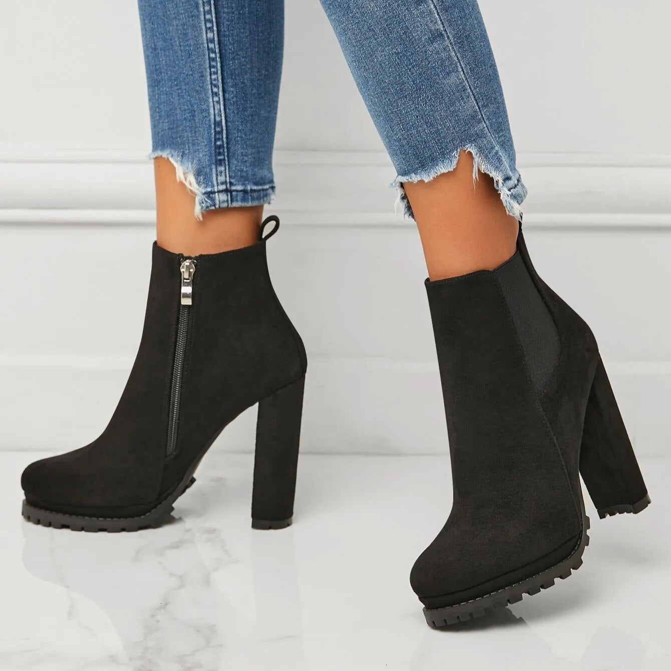 Botte CHELSEA à talon plate-forme chic