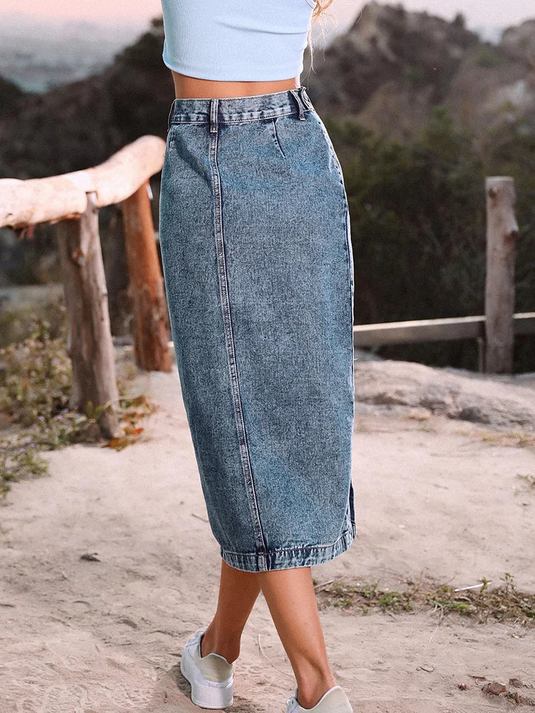 Jupe longue en jean