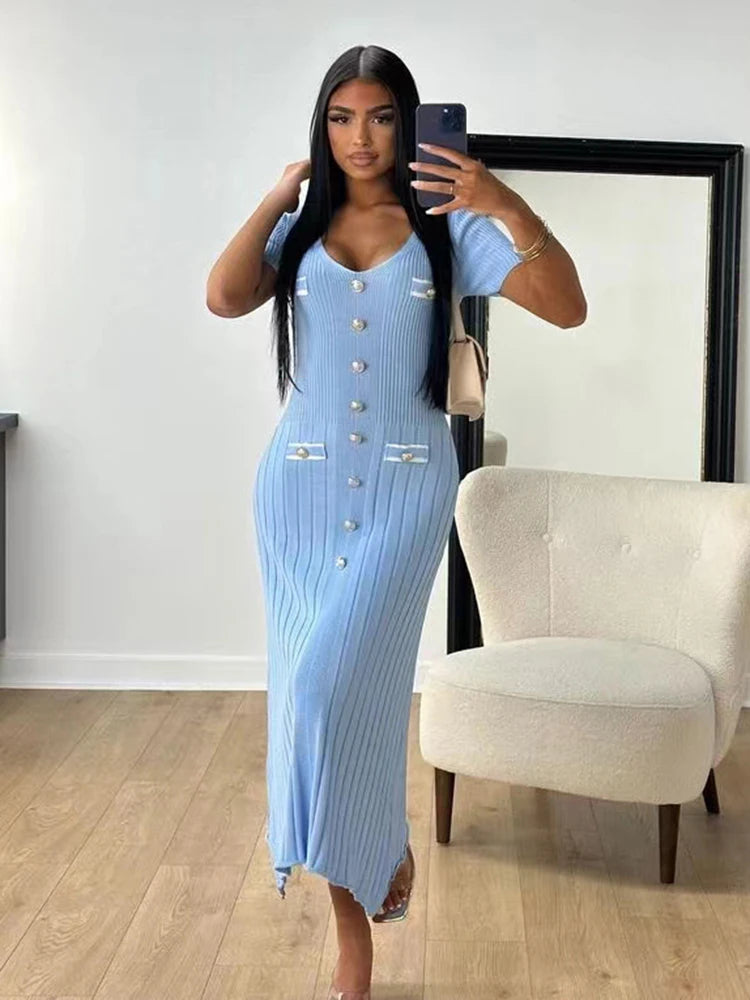 Robe élégante à manches courtes