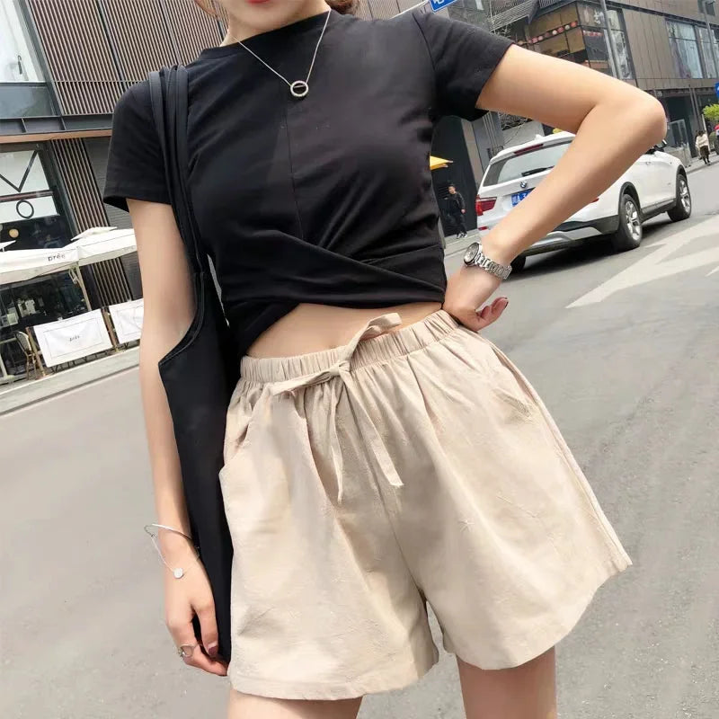 Short en lin décontracté