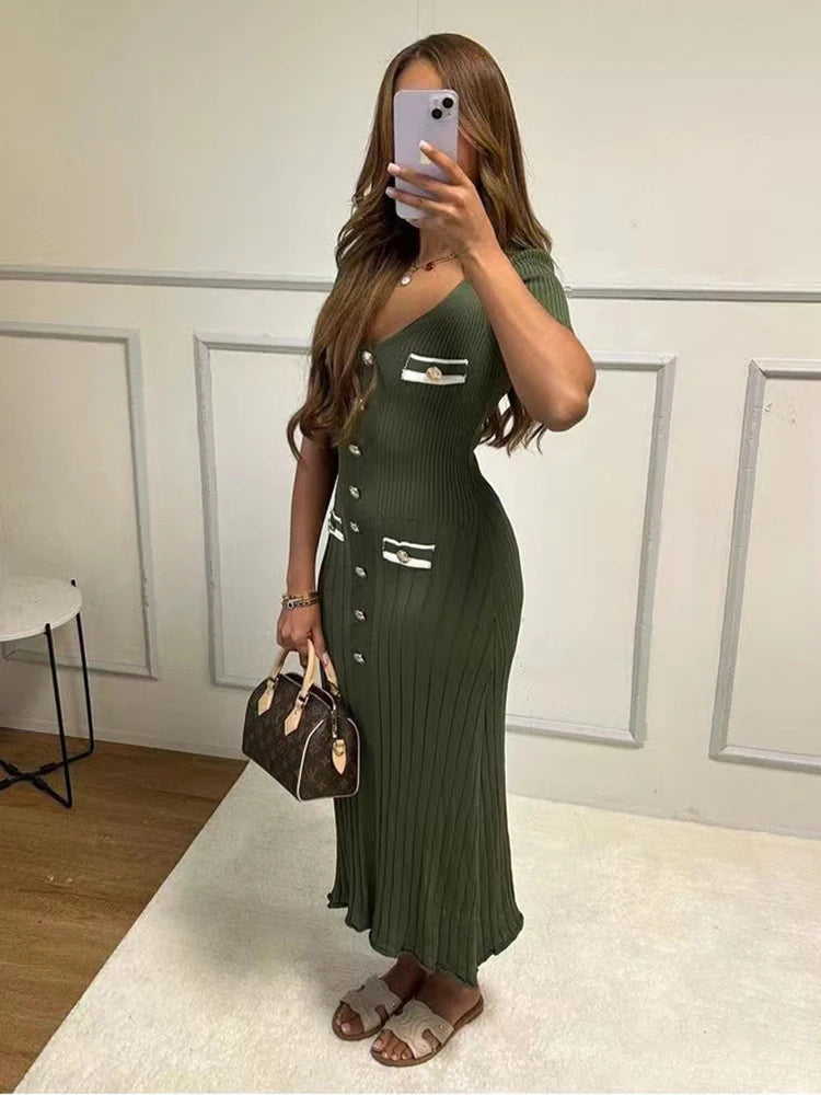 Robe élégante à manches courtes