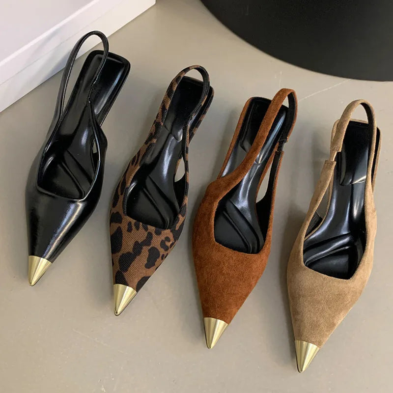escarpins à talon bas