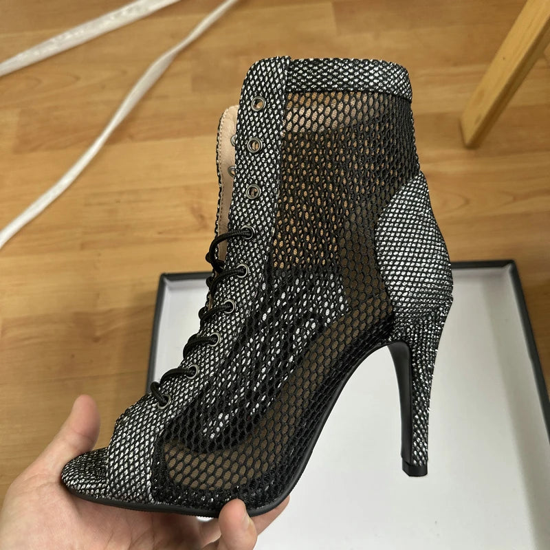 Talons Hauts Sandales Creuses Maille