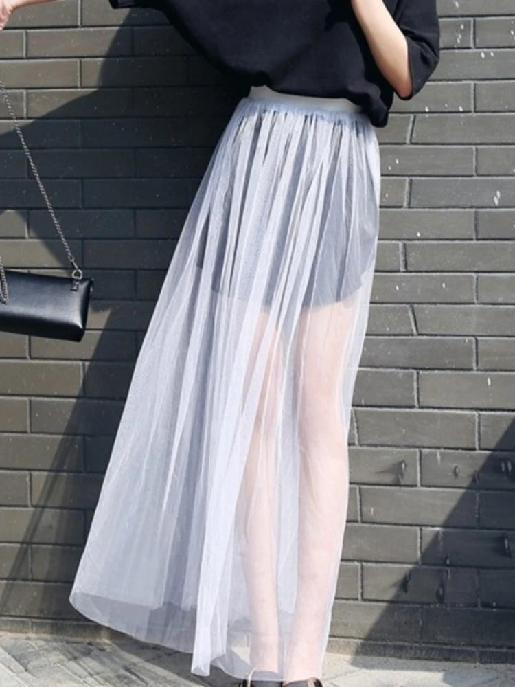 Jupe longue en dentelle