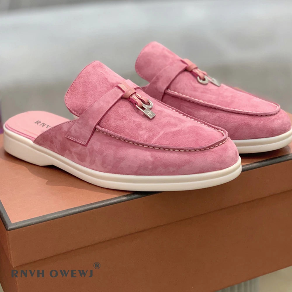 Mocassins en daim et cuir pour femmes