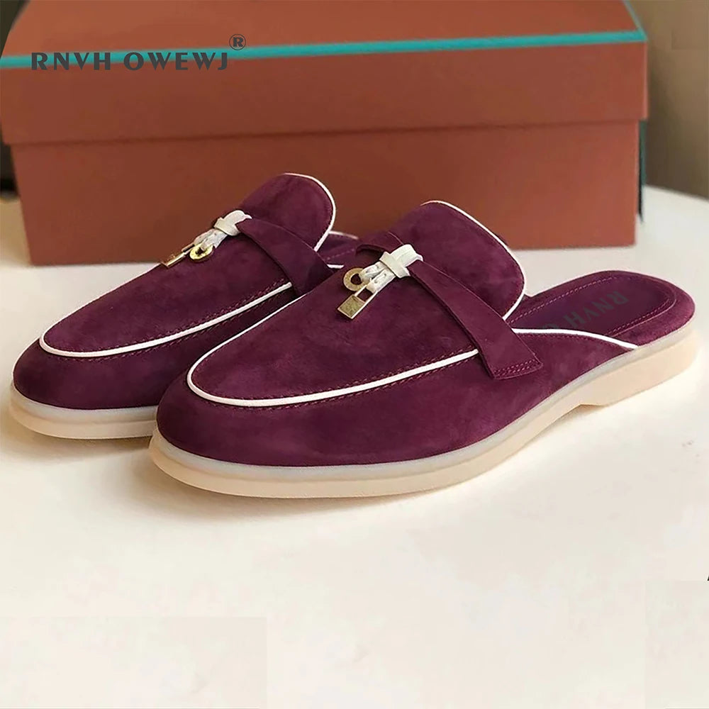 Mocassins en daim et cuir pour femmes