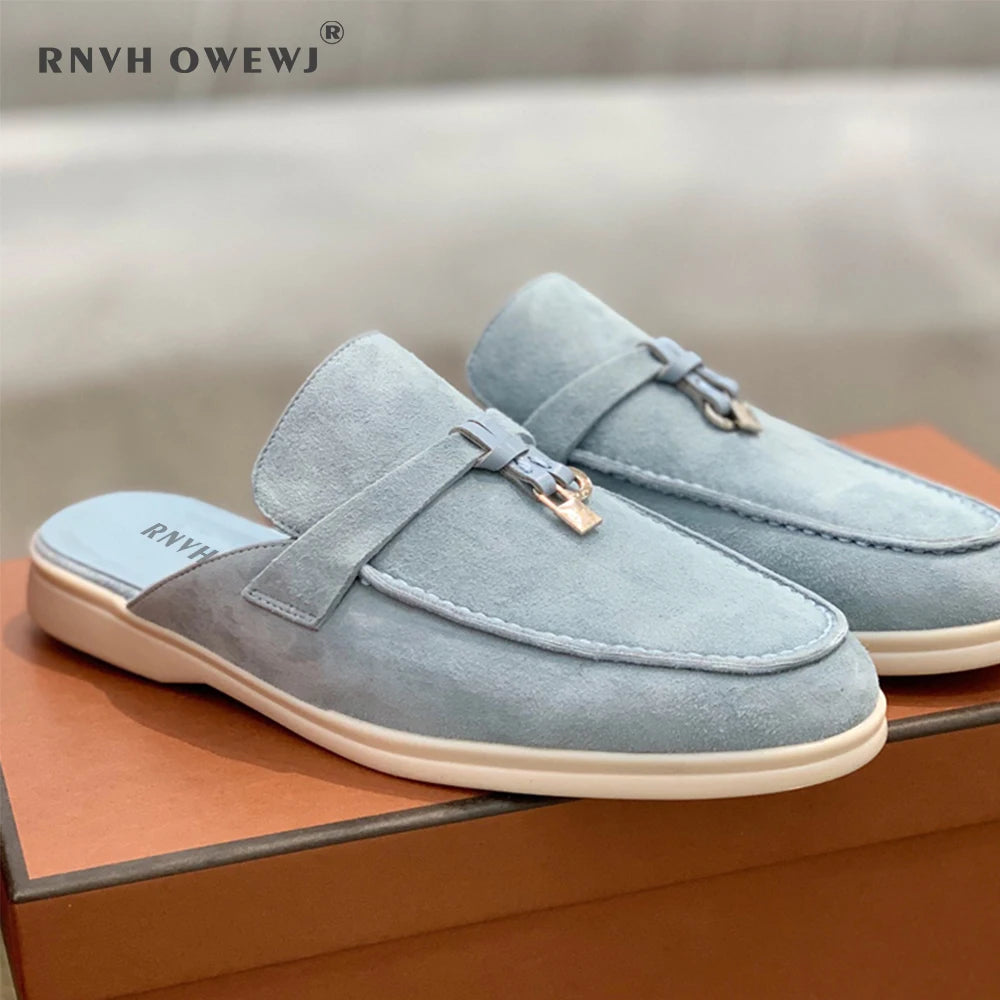 Mocassins en daim et cuir pour femmes