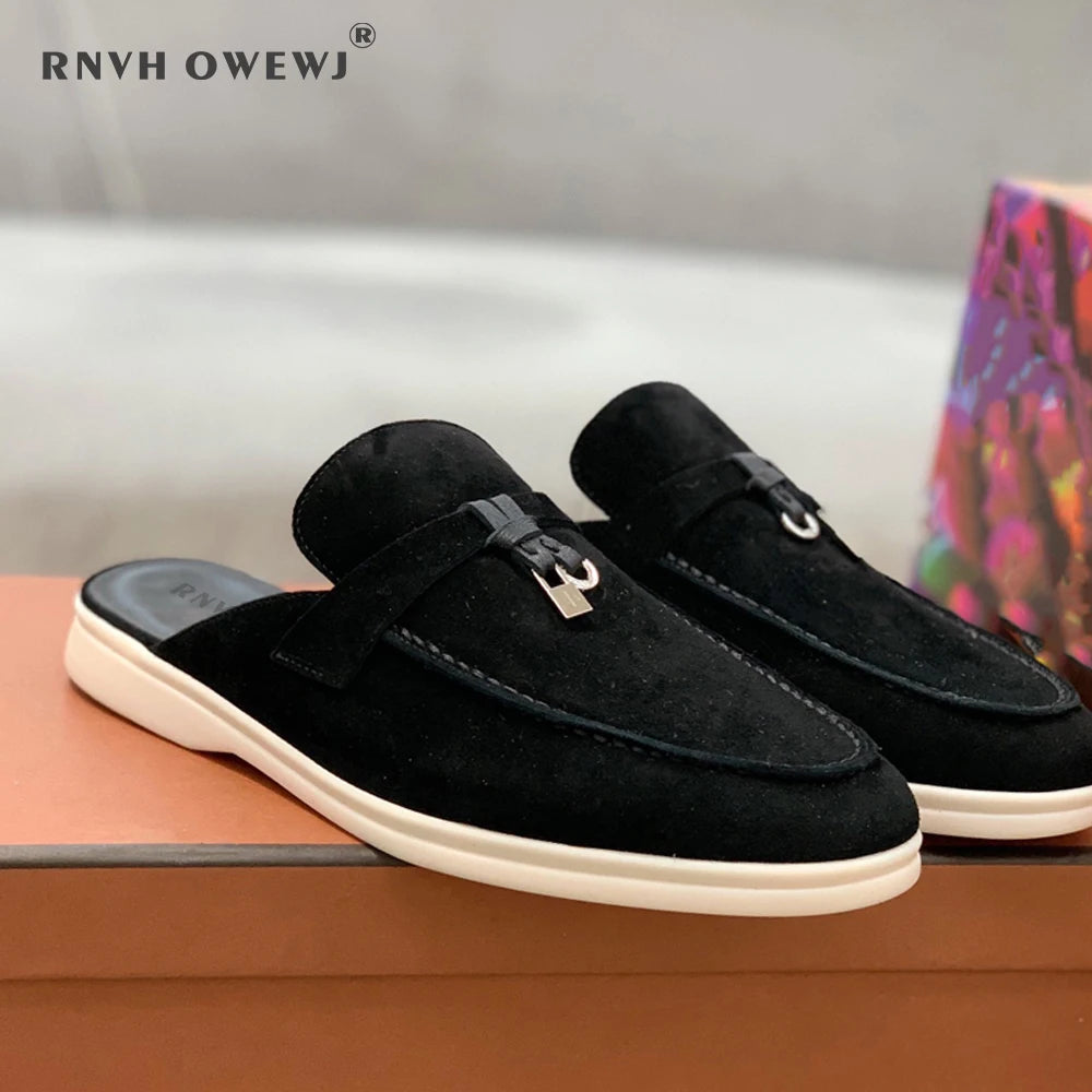 Mocassins en daim et cuir pour femmes