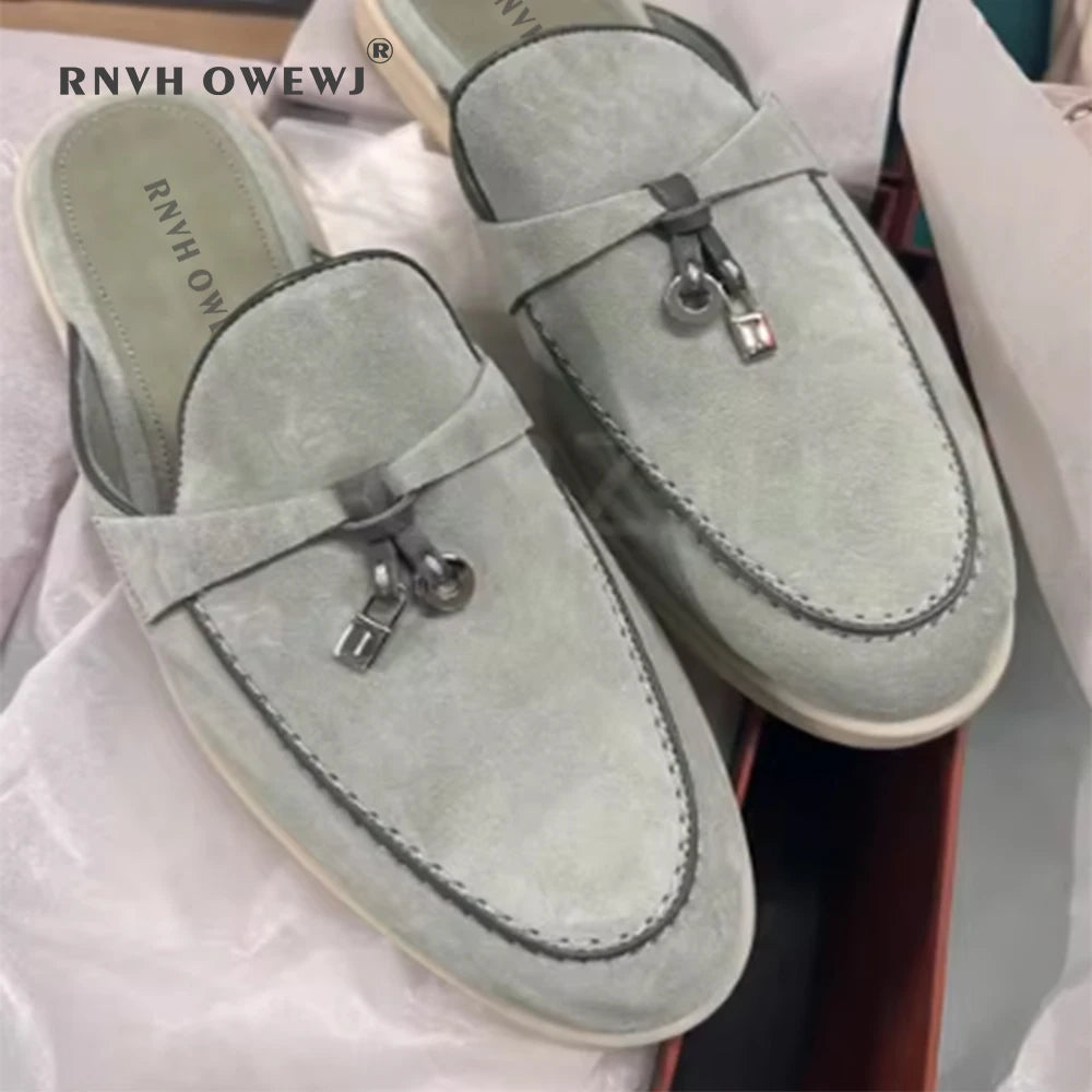 Mocassins en daim et cuir pour femmes