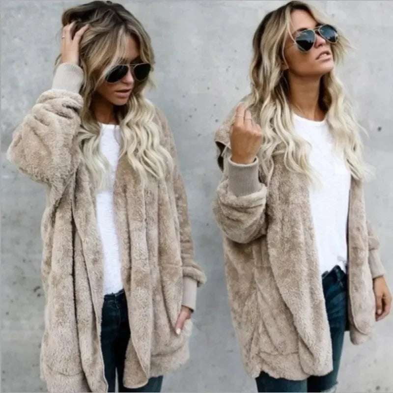 Veste cardigan longue a capuche