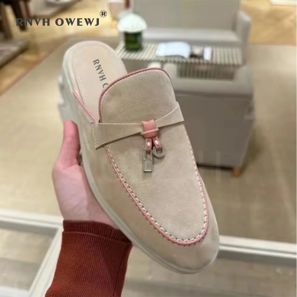 Mocassins en daim et cuir pour femmes