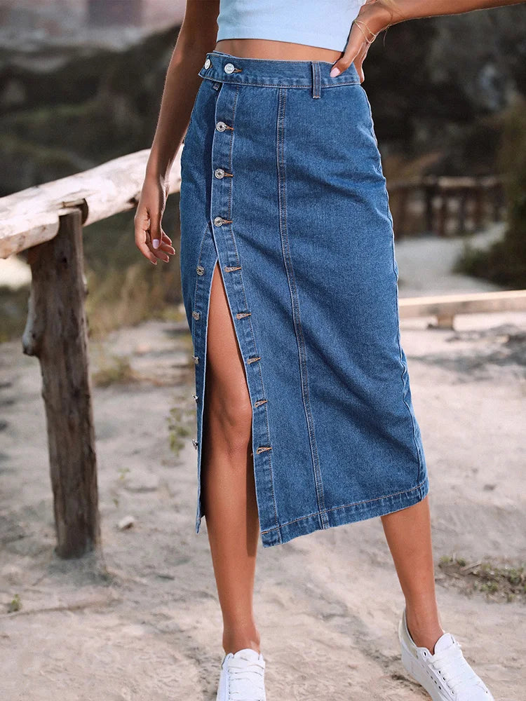 Jupe longue en jean