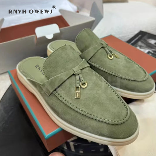 Mocassins en daim et cuir pour femmes