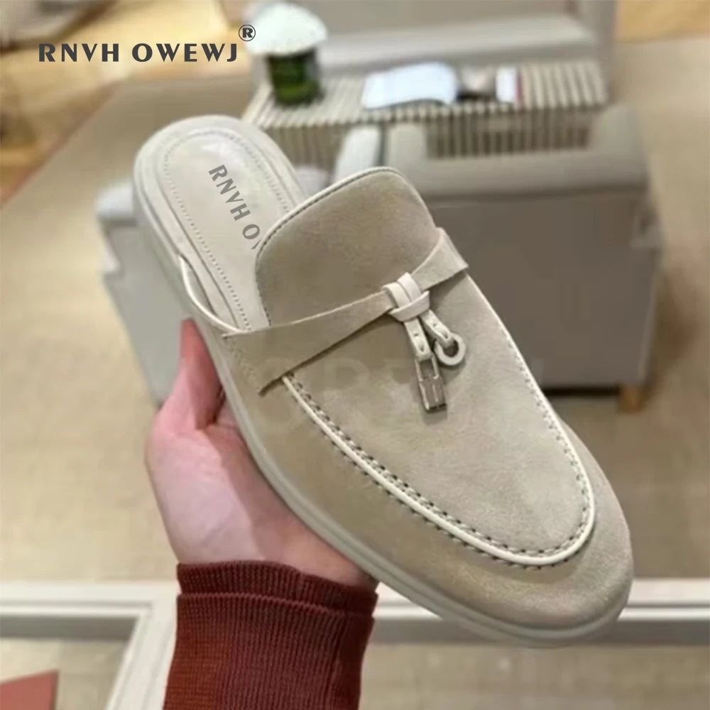 Mocassins en daim et cuir pour femmes