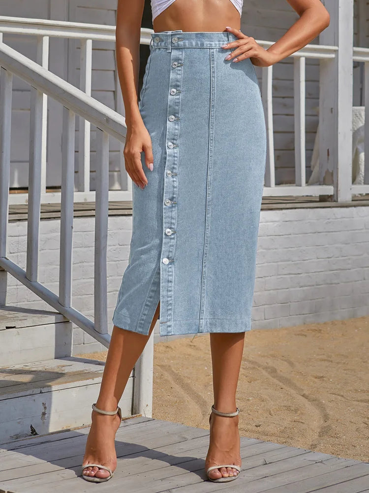 Jupe longue en jean