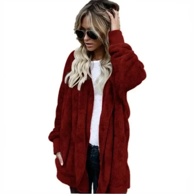 Veste cardigan longue a capuche