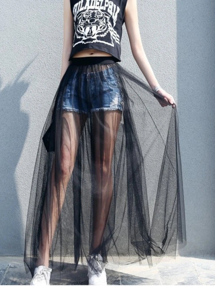 Jupe longue en dentelle