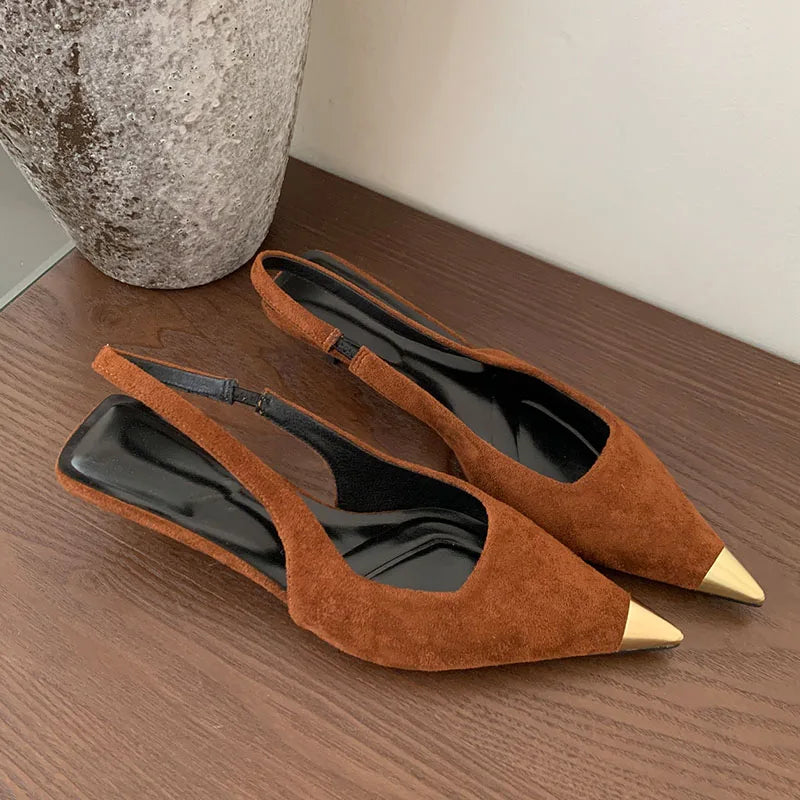 escarpins à talon bas