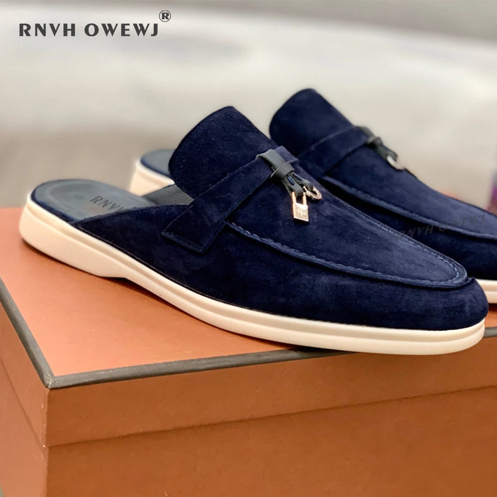Mocassins en daim et cuir pour femmes