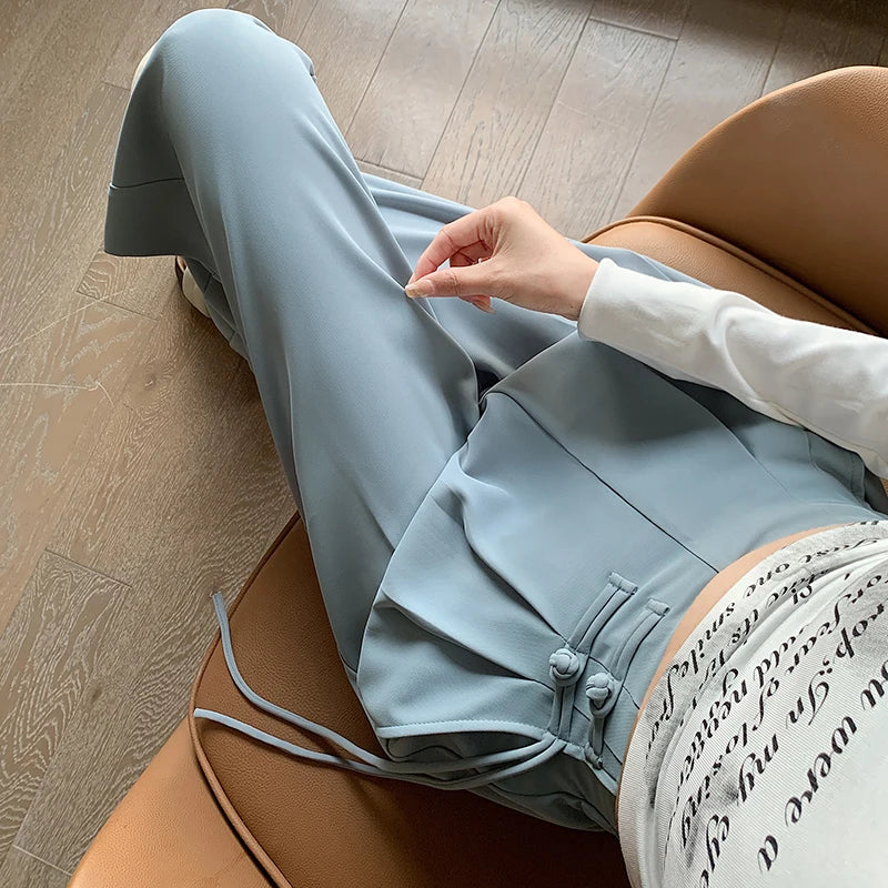Pantalon large taille haute