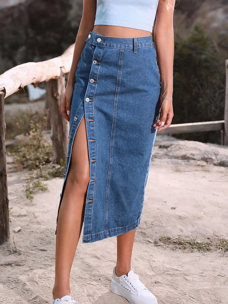 Jupe longue en jean