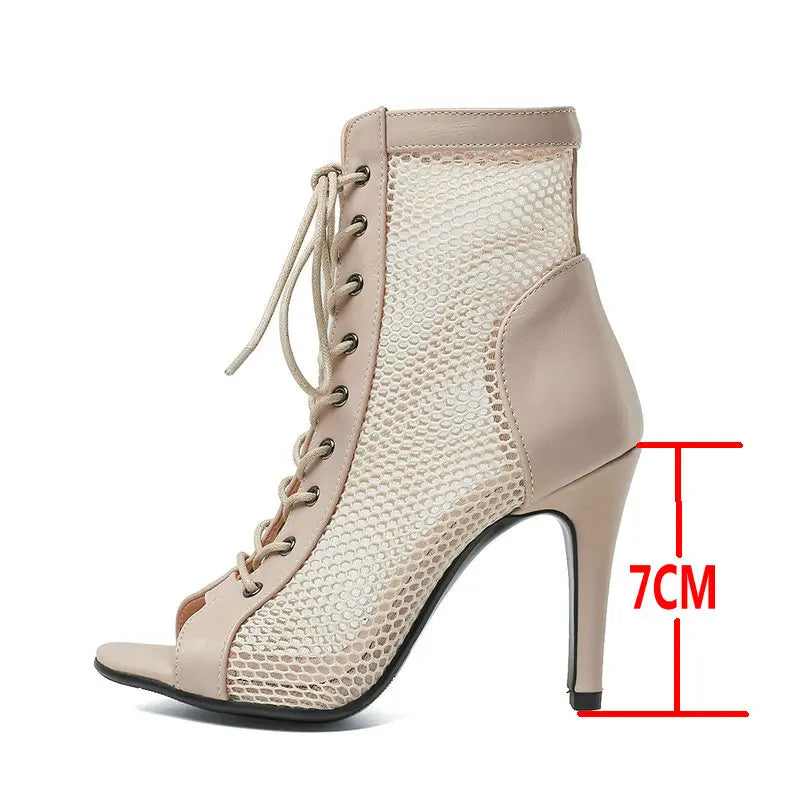 Talons Hauts Sandales Creuses Maille