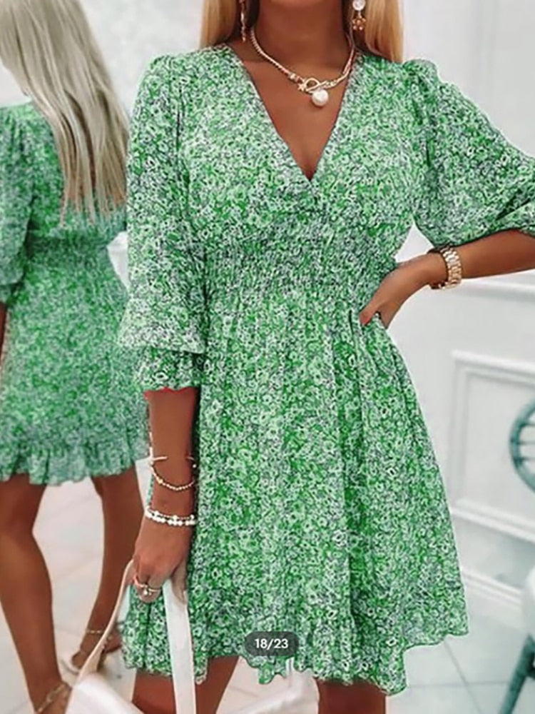 Élégante robe Floral Imprimé